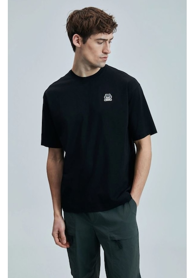 Lufian 111020251 Nımbus Modern Grafik Tişort Erkek T-shirt SIYAH