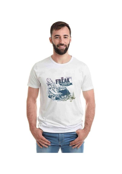 Freak Bizarre Art Baskılı Beyaz Erkek Tshirt