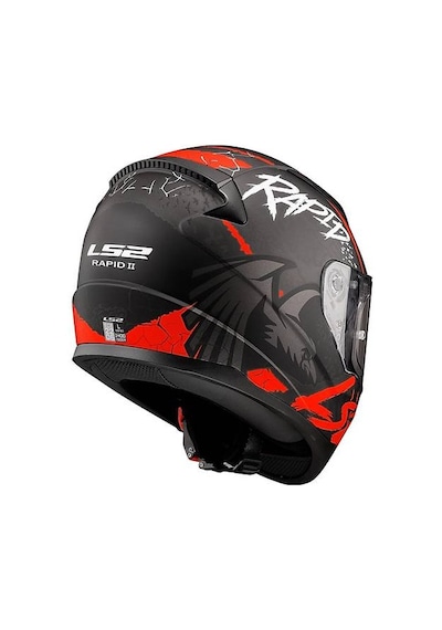 Ls2 Rapıd 2 Raven Kapalı Motosiklet Kaskı Mat Siyah - Kırmızı
