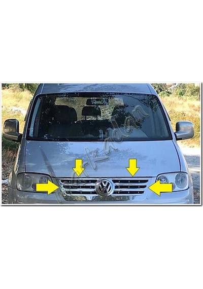 Vw Caddy Krom Ön Panjur Formlu 2004-2010 Paslanmaz Çelik N11.5629