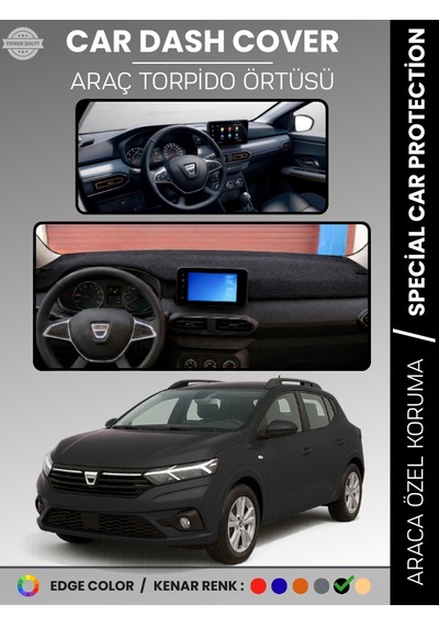 Dacıa Sandero 2021+ Ekranlı Model Torpido Örtüsü Torpido Koruma Çatlamayı Engeller Tam Uyum - 855 Stiloto