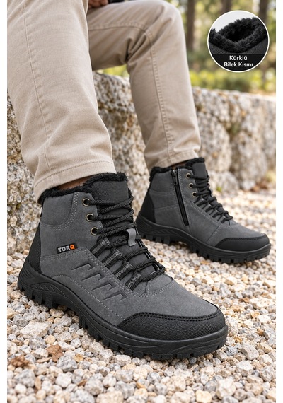 Vojo Fix İçi Tüylü Fermuarlı Günlük Outdoor Erkek Bot 267800001917 11 Füme