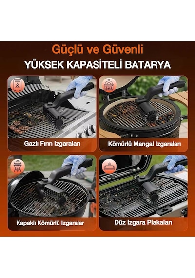 Kraft Hart Ayarlanabilir Açılı Fırça Başlıklı Mangal Izgara Çelik Tel Temizleme Barbekü Grill Fırçası