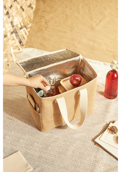 Ocean Home Textile Büyük Boy Jüt Soğuk Tutan Çanta 35 x 20 x 33 CM