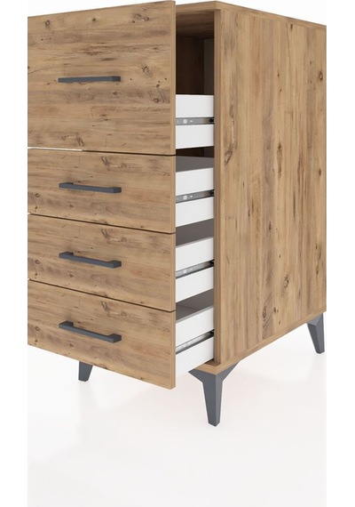 Kronos Komodin 4 Çekmeceli 44x59x96 Çam-çam Çam