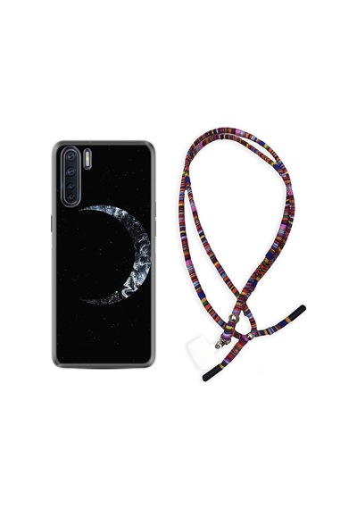 Oppo A91 Kılıf Rasta Boyun Askılı Yalnız Ay 1744