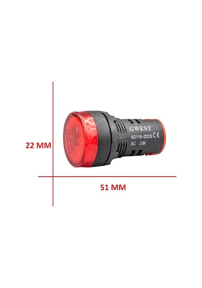 24v Göz Lambası Kırmızı Ledli 29.5 Mm