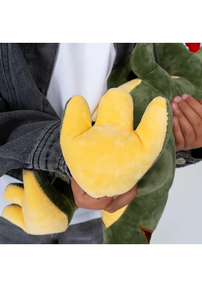 İthal Soft Kumaş Xl Boy Dinozor Tyrannosaurus T-rex Figür Peluş Oyuncak Uyku & Oyun Arkadaşı 55 Cm. Yeşil