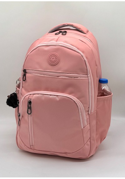 1710 Pudra Suya Dayanıklı Kumaş Okul Çantası Unisex Okul Sırt Çantası Pudra Pembe