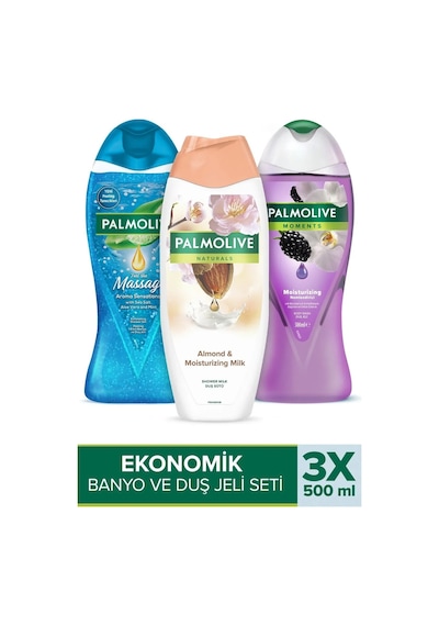 Palmolive Massage 500 Ml Aromalı Duş Jeli Seti 3 Adet Doğal Badem Etkisi İle Ferahlatıcı Diğer