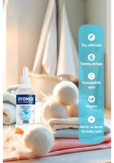 Clean Çamaşır Yün Kurutma Topu Esansı Baby Soft 30 Ml Tekli