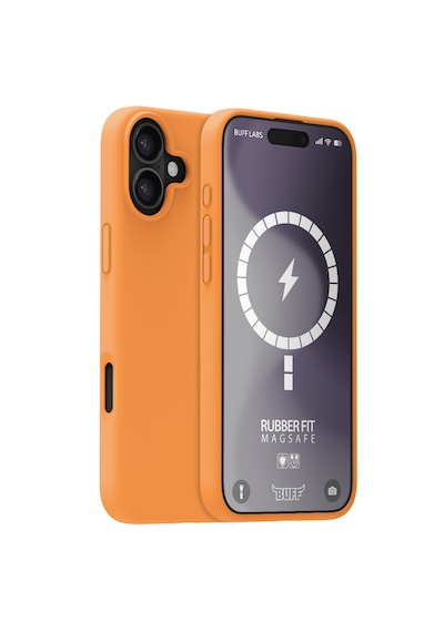 Apple Uyumlu iPhone Buff 16 Plus Magsafe Rubber Fit Silikon Kılıf Orangesorbet