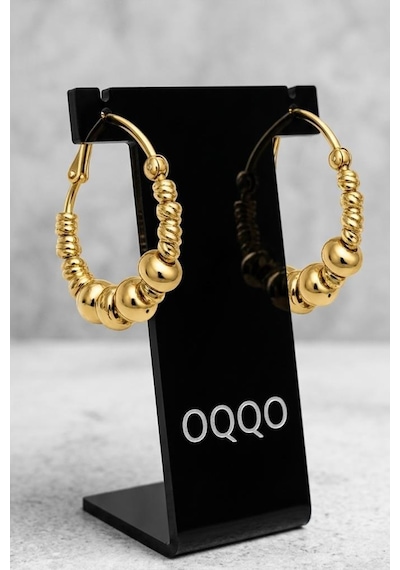 Gold Dorika Yuvarlak Küpe