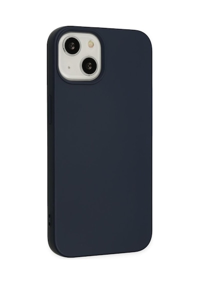 Apple iPhone Uyumlu 14 Içi Kadife Yumuşak Soft Renkli Silikon Lansman Telefon Kılıfı iPhone Uyumlu 14 Lacivert