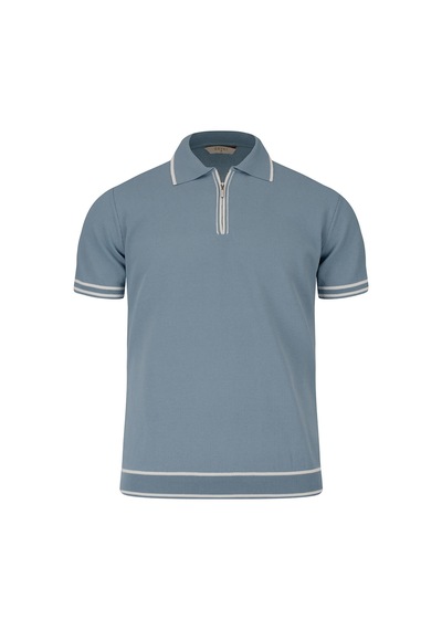 Hatemoğlu Mavi Regular Fit Polo Yaka Rayon Tişört
