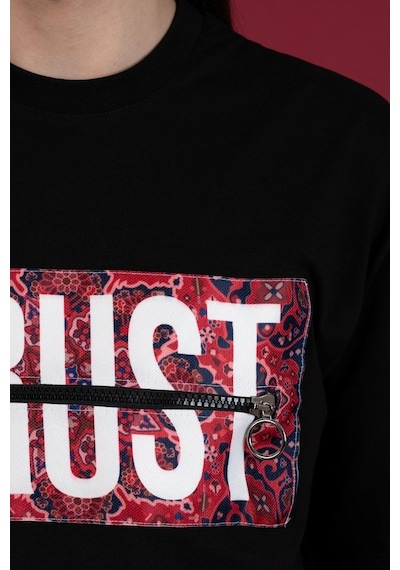 Oversize Bisiklet Yaka Baskılı Erkek Penye T-Shirt