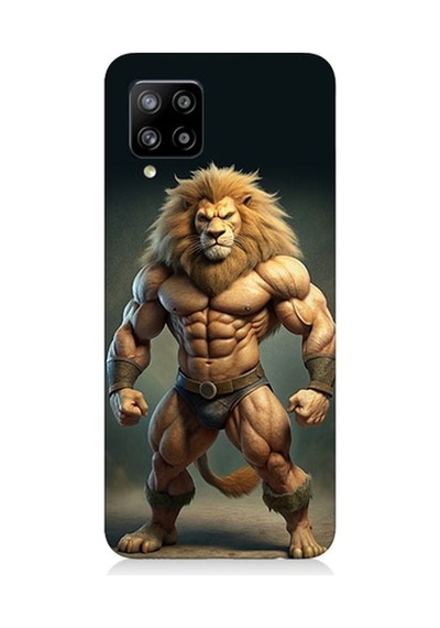 Samsung Galaxy A42 5g Uyumlu Kaslı Aslan Desenli Silikon Kılıf