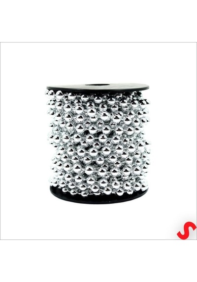 Zincir Boncuk Makara, 6mm X 8mt - Gümüş