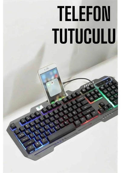 Oyuncu Klavyesi Q Klavye Rgb Işıklı Mouse Hediyeli Diğer