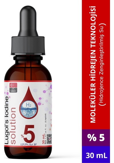 Lugol's %5 İyot Çözeltisi İyot Damla Cam Damlalıklı 30 ML