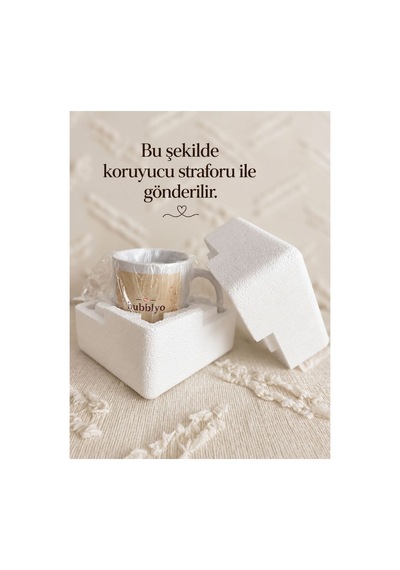 Dudu Bubu Desenli Kupa Bardak Beyaz