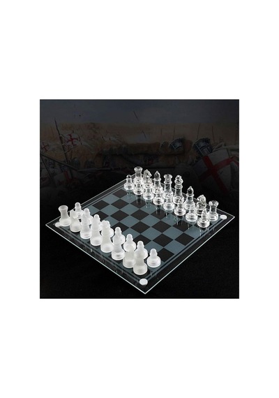 Chess Cam Satranç Takımı Kullanışlı Dekoratif Şık Hediyelik 30x30 Cm