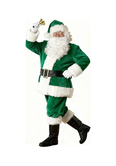 Yeşil Noel Baba Kostümü Yetişkin