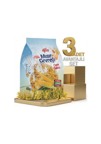Afia Ballı Ruşeymli Mısır Gevreği 3x450 Gr
