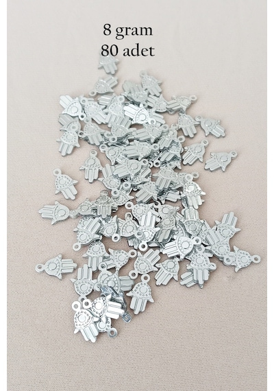Oya Abiye Bileklik Kolye Pleksi Metalik Plastik Pul Gümüş Renk 8 Gram 80 Adet - Bnc526
