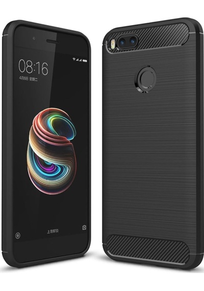 Xiaomi Mi 5X Dark Ultra Koruma Karbon Fiber Doku Silikon Kilif 279048454 - Renk / Kirmizi
