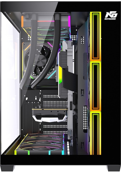 Alpha Neon 7x Argb Fan Kumanda Ve Kontrolcü Atx Boş Bilgisayar Kasası Siyah