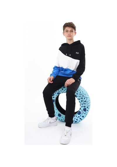 Toontoy Erkek Çocuk Nakışlı Eşofman Takım Saks Mavisi