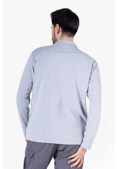 Polo Yaka Sweatshirt Gri Melanj
