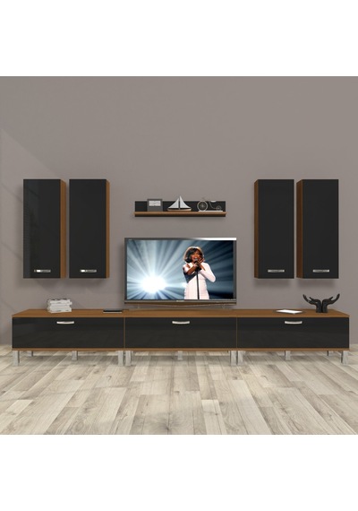 Decoraktiv Eko 8d Slm Krom Ayaklı Tv Ünitesi Tv Sehpası - Ceviz Siyah Ceviz - Siyah Decoraktiv Eko 8d Slm Krom Ayaklı Tv Ünitesi Tv Sehpası - Ceviz Siyah Ceviz - Siyah
