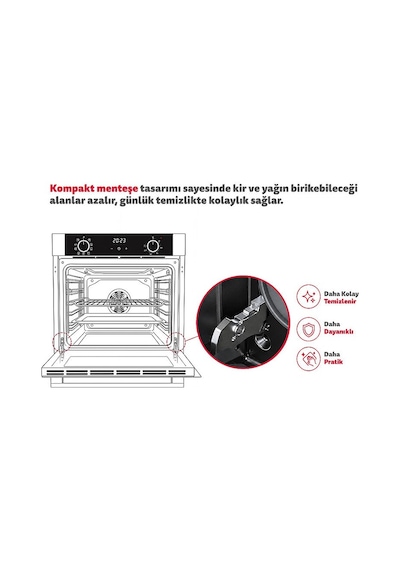 Simfer 0+3 Fonksiyon Dijital 8243 + 3582  + 8734 Turbo 3'lü Ankastre Set Gri