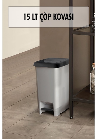 15 Litre Basmalı Çöp Kovası