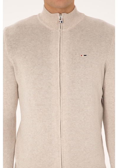 U.S. Polo Assn. Erkek Taş Melanj Basic Triko Hırka 50313688-VR225
