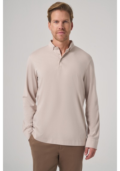 Morven Erkek Taş Trend Polo Yaka Rayon Sweatshirt 26ks063004870 Taş