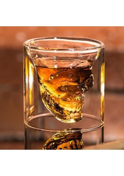 Senon Crystal Head Kuru Kafa 4 Lü Shot Bardak Seti Tekila Bardağı Kuru Kafa Tasarımlı Isıya Dayanıklı Sunum Kokteyl Bardağı