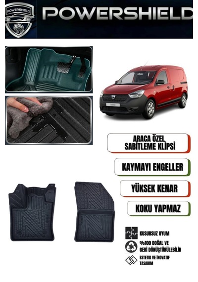 Powershıeld Dacia Dokker Panelvan 2012 Ve Sonrası Araca Özel Premium 5d Havuzlu Oto Paspas Takımı