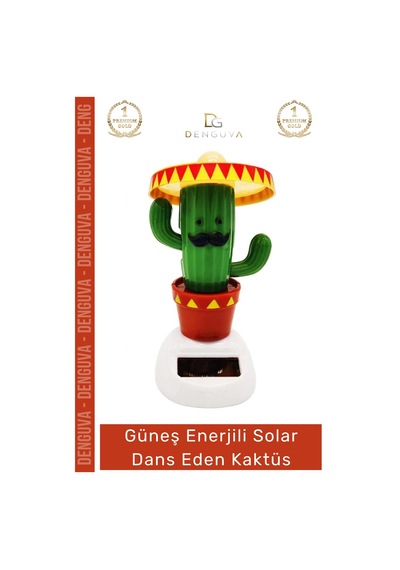 Hediyelik Pilsiz Güneş Enerjili Torpido Masa Üstü Dekoratif Figür Hediyelik Solar Dans Eden Kaktüs