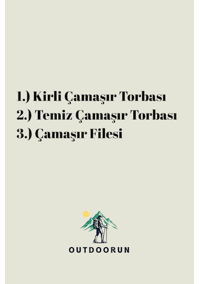 Outdoorun Kirli Çamaşır Torbası Temiz Çamaşır Torbası Ve Çamaşır Filesi Seti Siyah