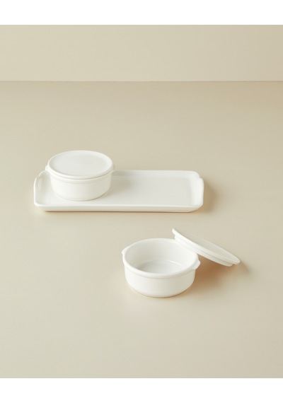 English Home Swan Pearl Seramik 2'li Kahvaltılık 13x26,5 Cm Beyaz