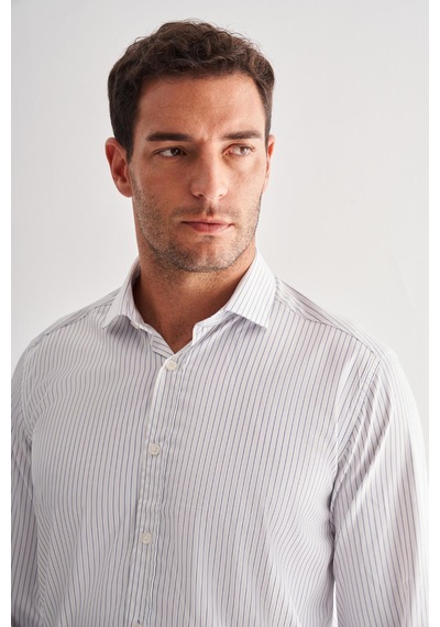 İmza Beyaz Yarım İtalyan Yaka Uzun Kol Cepsiz Slim Fit Cls Gömlek 1004255174 Duman Beyaz