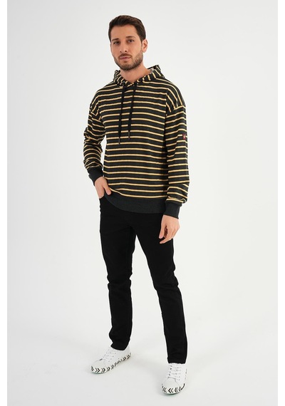 Alexandergardı Çizgili Kapüşonlu Sweatshırt Unx-00242 001