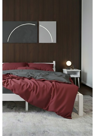 Letto Masif Ahşap Karyola Ve 2 Adet Komodin Beyaz 90x200