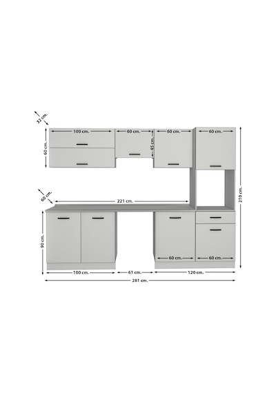 Decoraktiv Elite 280y Ankastre Boy Dolaplı Mdf Hazır Mutfak Dolabı - Tezgah Dahil - Antrasit - Beyaz Decoraktiv Elite 280y Ankastre Boy Dolaplı Mdf Hazır Mutfak Dolabı - Tezgah Dahil - Antrasit - Beyaz
