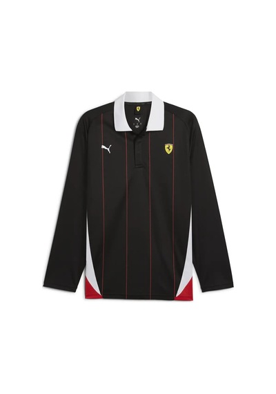 Puma Ferrari Race Jersey Ls Polo Siyah Erkek Polo T-shirt