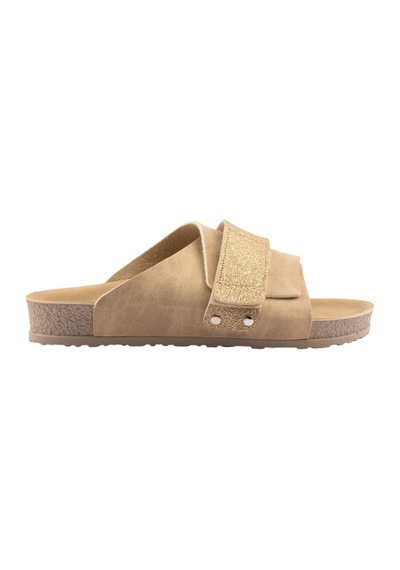 Polomia Comfort Olivia Esnek Ayarlanabilir Tek Cırtlı Anatomik Poli Comfort Cool Rahat Kadın Günlük Sandalet Terlik Bej