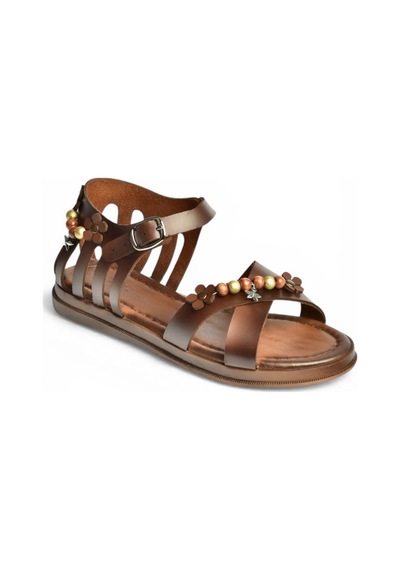 Fox Shoes Y390360203 Kahverengi Hakiki Deri Kadın Sandalet